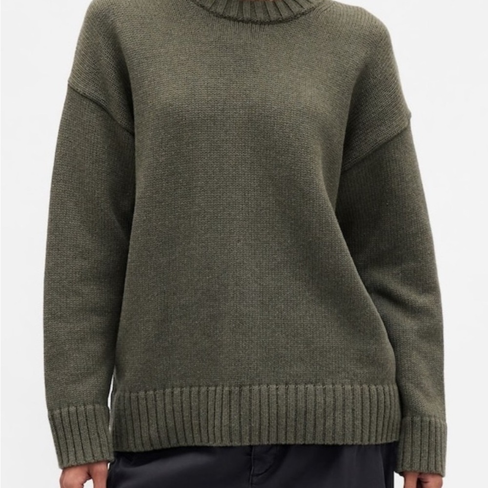GAP 100% Cotton Oversized Sweater in Khaki Green size L